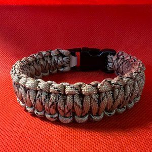 Tan and Black XL Paracord Bracelet 10.5 Inches